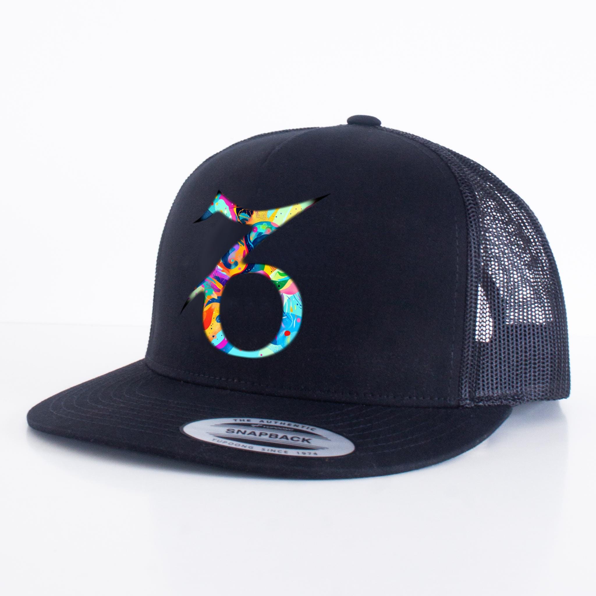 Capricorn Zodiac Sign Trucker Cap - Flat Bill Snapback Hat 