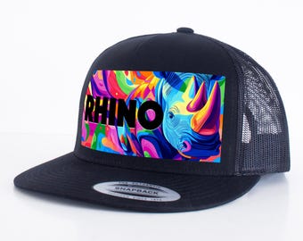 Rhino Trucker Cap – Flat Brim, Wildlife Fashion