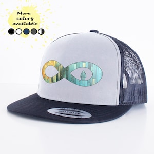 Infinity Symbol Hat | Sacred Geometry Trucker Cap | Spiritual Snapback | Unisex Flat Bill Hat
