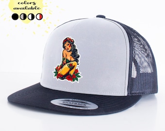 Embroidered Grandpa Hat: American Traditional Tattoo Style Nylon