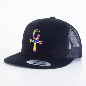 Egyptische Ankh Cross-truckerpet - zwarte hiphop-snapbackhoed