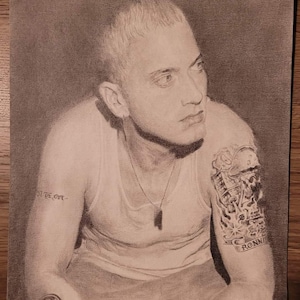 Eminem Portrait Sketch Print