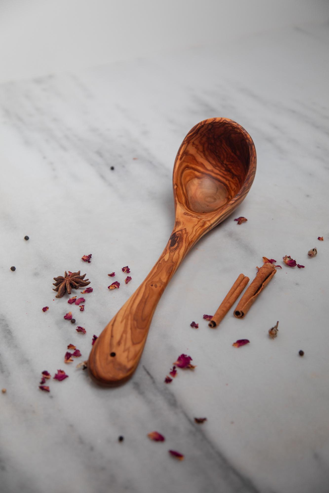 Handmade Olive Wood ladle - Rustic Cooking ladle - Natural Kitchen Utensil - Thumbnail 5