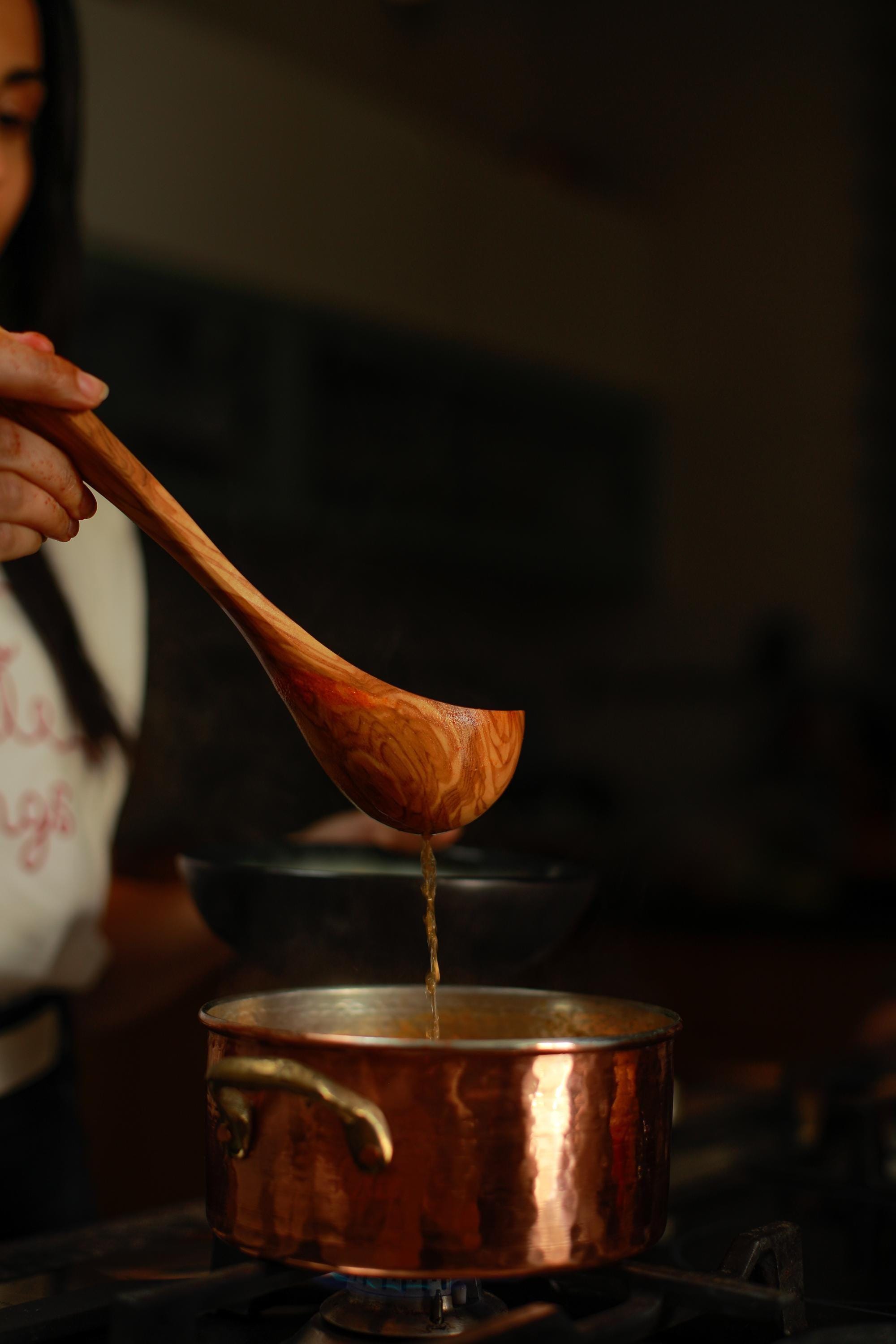 Handmade Olive Wood ladle - Rustic Cooking ladle - Natural Kitchen Utensil - Thumbnail 6