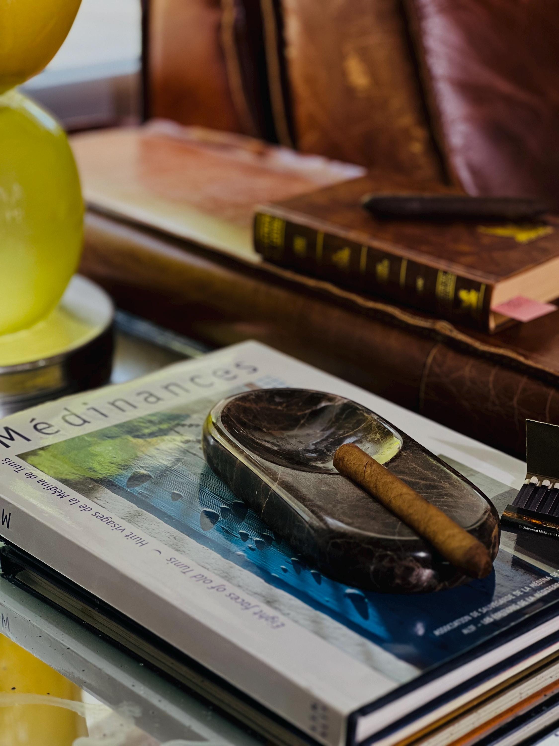 Marble Cigar Ashtray Catchall , Handmade Marble Collectible Ashtray/ Catchall, One of a kind Marble tray, Unique Gift for him,