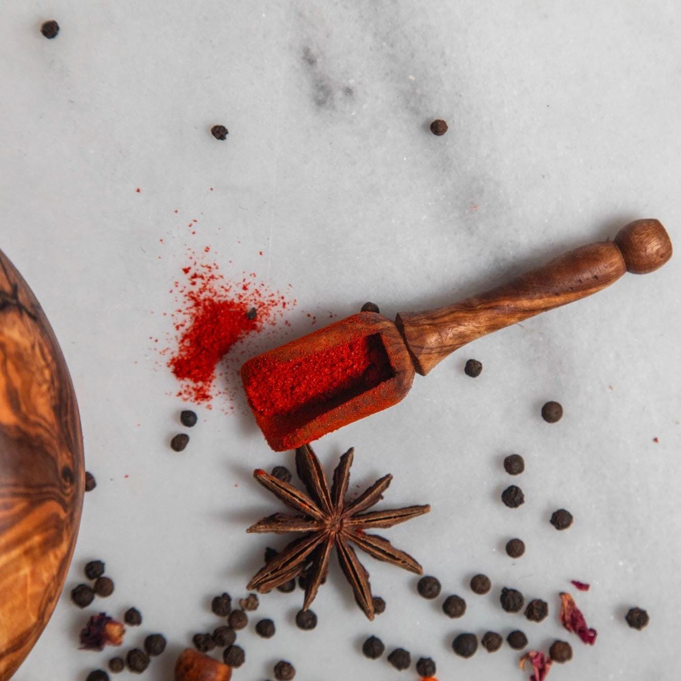 Set of 3 Olive Wood Scoops – Handmade Measuring Spoons, Rustic Spice & Coffee Scoops - Thumbnail 3