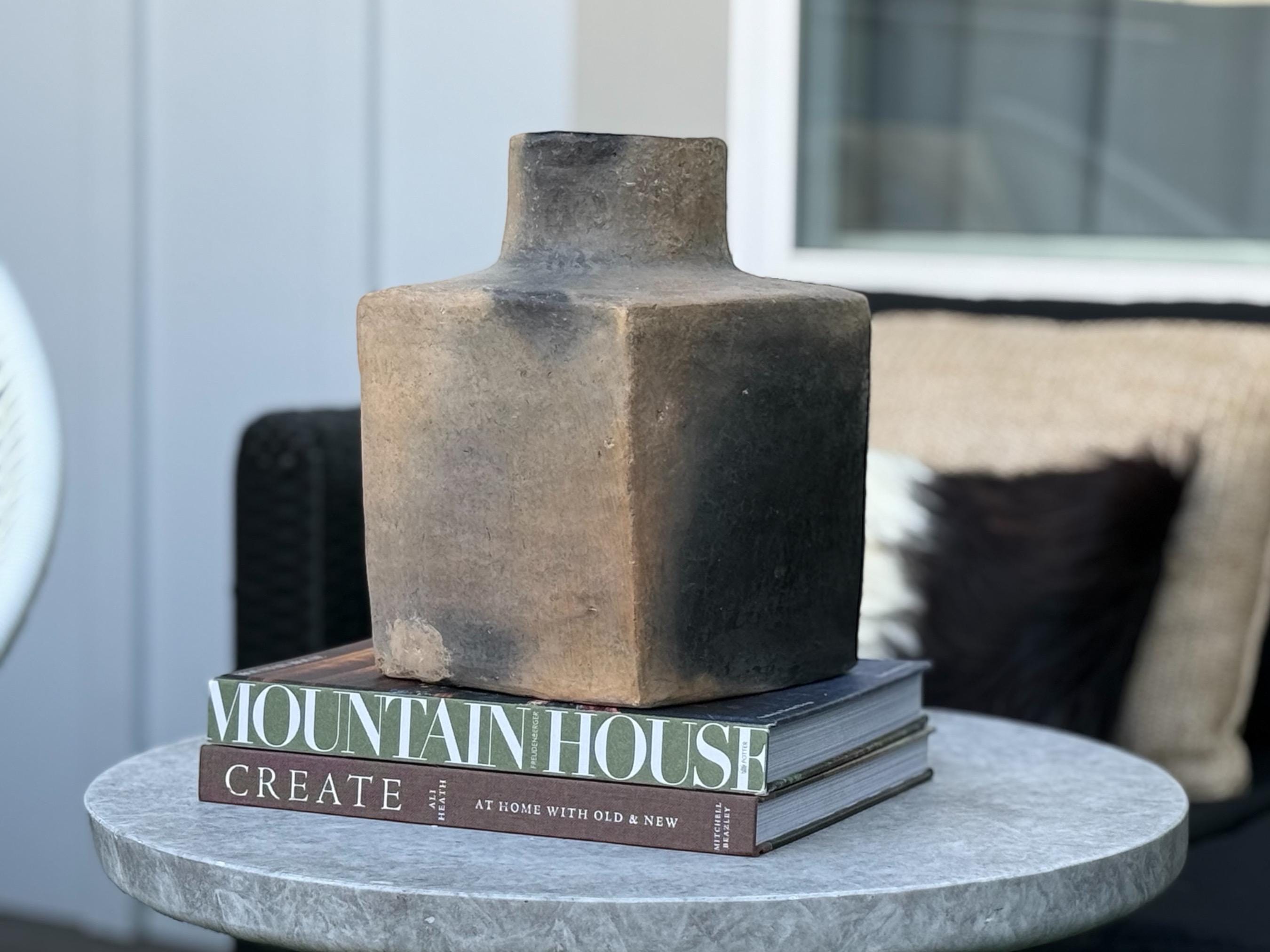 Authentic Berber Terracotta Vases | Premium Wabi-Sabi Handled Jug Pitcher | Large Rustic North African Amphora Statement Piece - Thumbnail 4