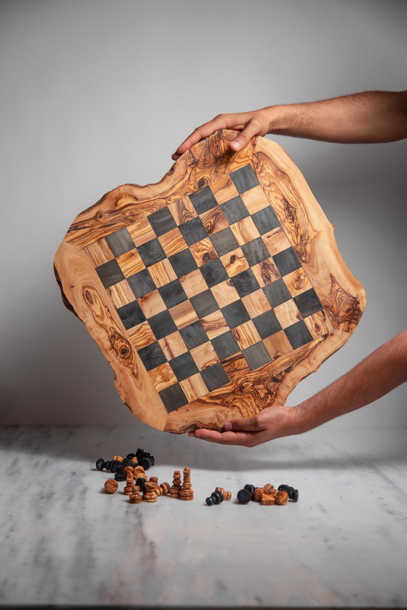 Handcrafted Olive Wood Chess Set – Luxury Artisan Board Game
