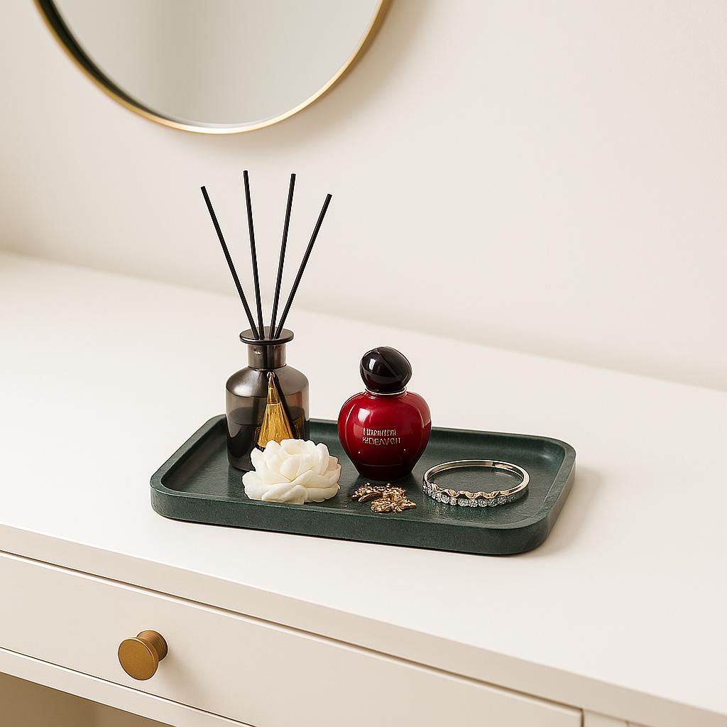 Luxury Handmade Marble Tray – Minimalist Rectangular Catch-All, Natural Stone Artisan Decor - Thumbnail 4