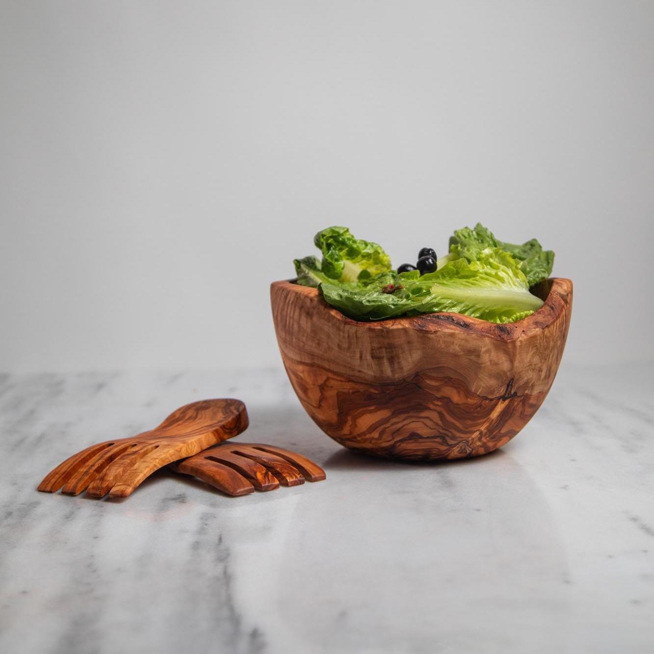 Handmade Olive Wood Bowl – Rustic Decorative Bowl – Natural Wooden Kitchenware – Tunisian Carved Art – Eco-Friendly Gift - Thumbnail 2