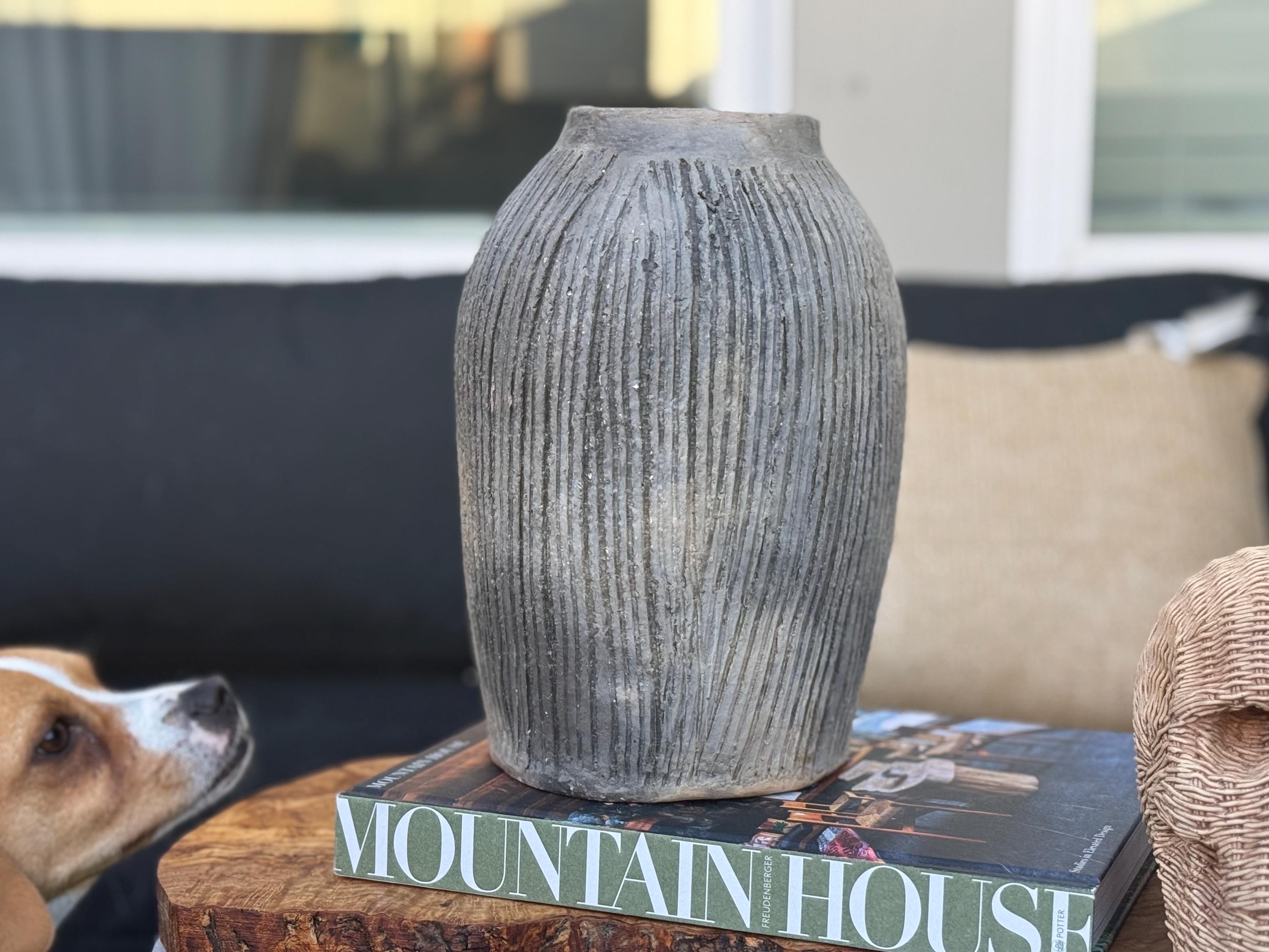 Authentic Berber Terracotta Vase | Wabi Sabi Rustic Home Decor - Thumbnail 6