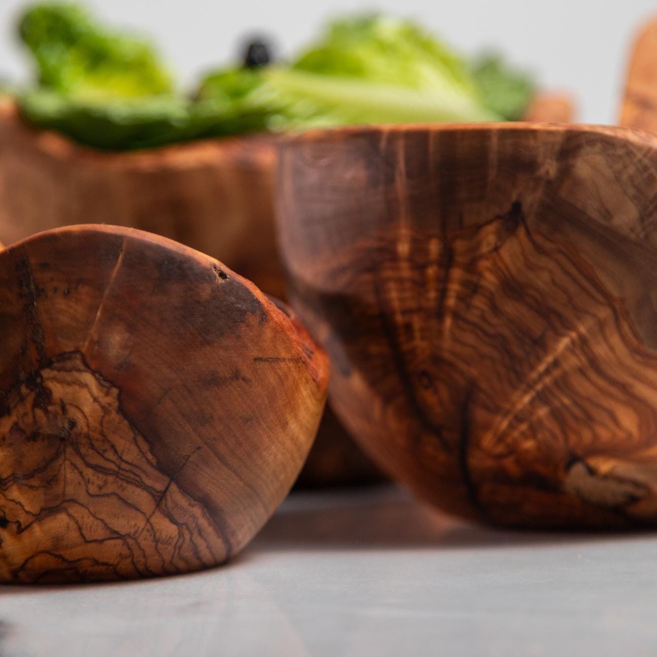 Handmade Olive Wood Bowl – Rustic Decorative Bowl – Natural Wooden Kitchenware – Tunisian Carved Art – Eco-Friendly Gift - Thumbnail 6