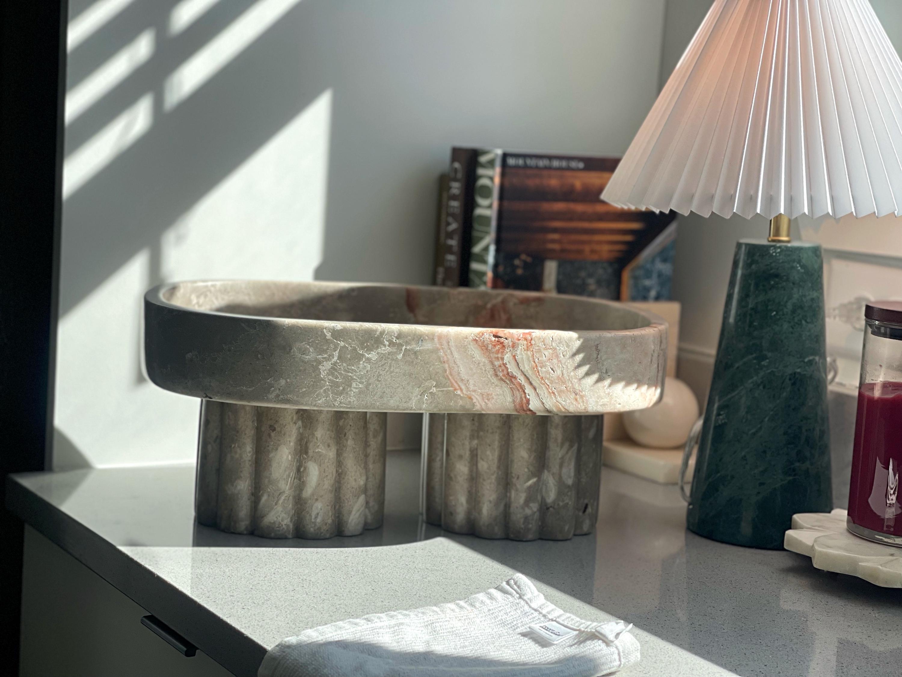 Handmade Marble Centerpiece, Unique Marble Decor Accents - Thumbnail 7