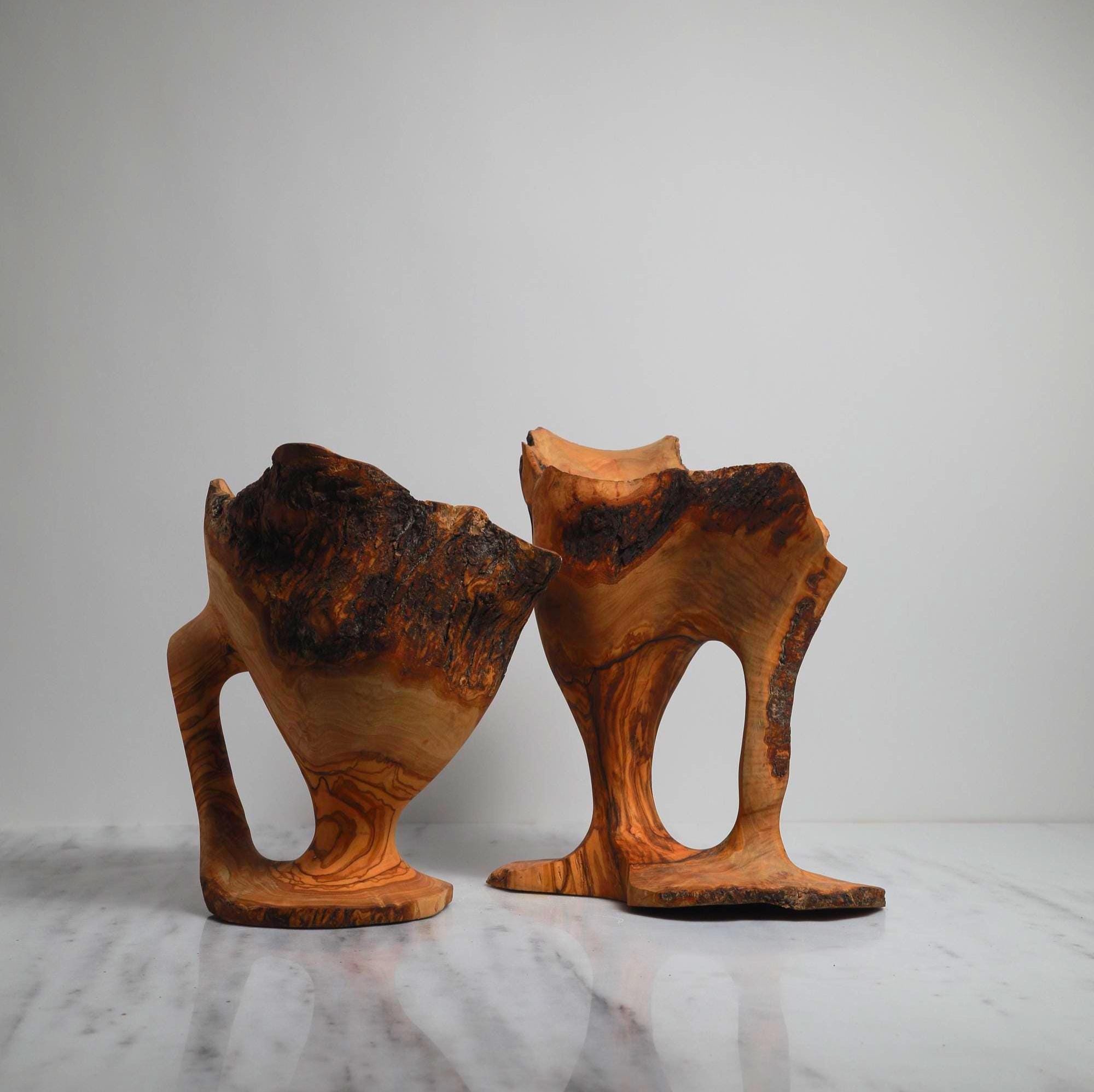 Artisan Olive Wood Centerpiece – Singular Handcarved Collector’s Piece - Thumbnail 2