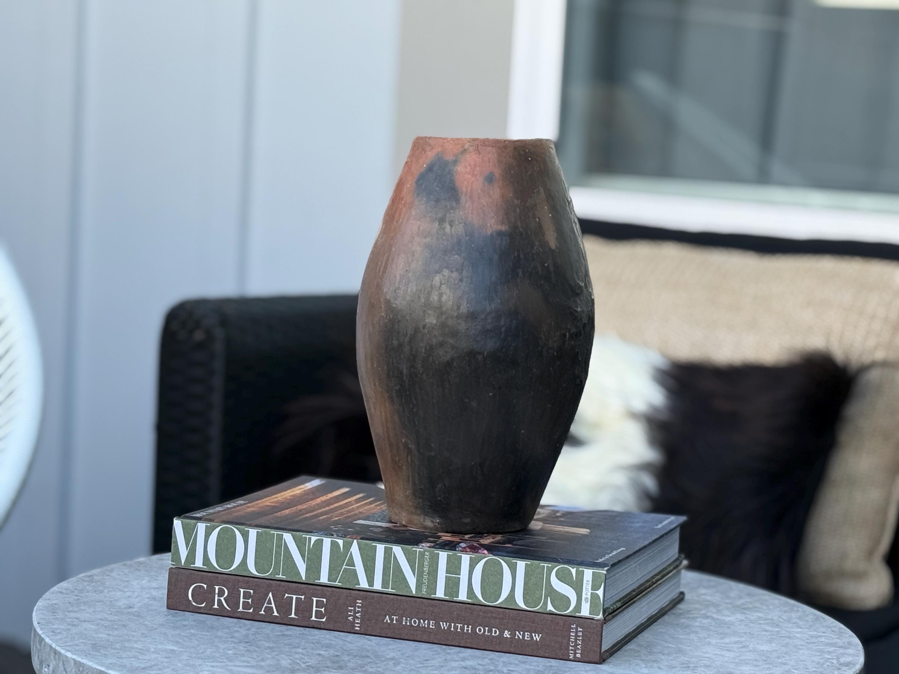 Handmade Terracotta Clay Jug: Tunisian Berber Pottery Vase - Thumbnail 5