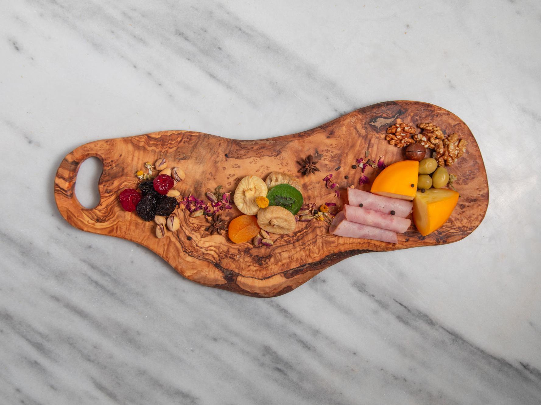 Luxury Olive Wood Charcuterie Board – Handcrafted Mediterranean Serving Board | Exclusive Cheese Platter, Designer Kitchen Gift - Thumbnail 6