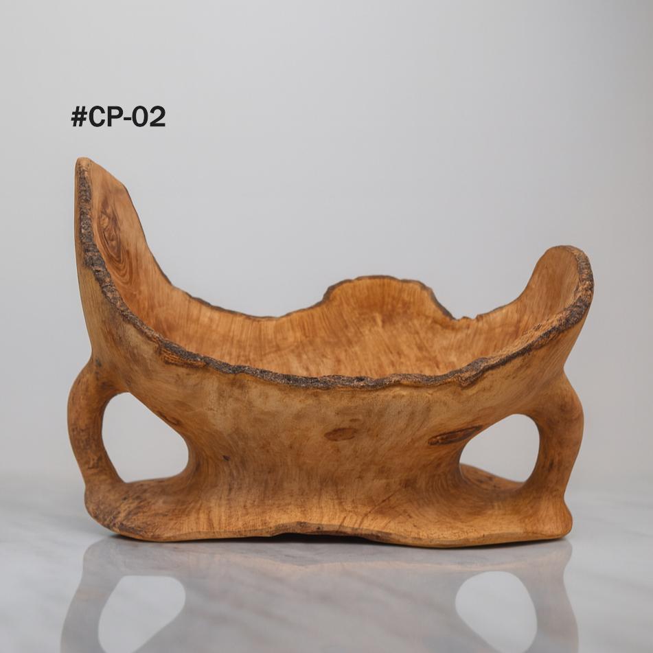 thanksgiving hosting gift – Handcrafted Olive Wood Fruit Bowl Centerpiece - Thumbnail 6