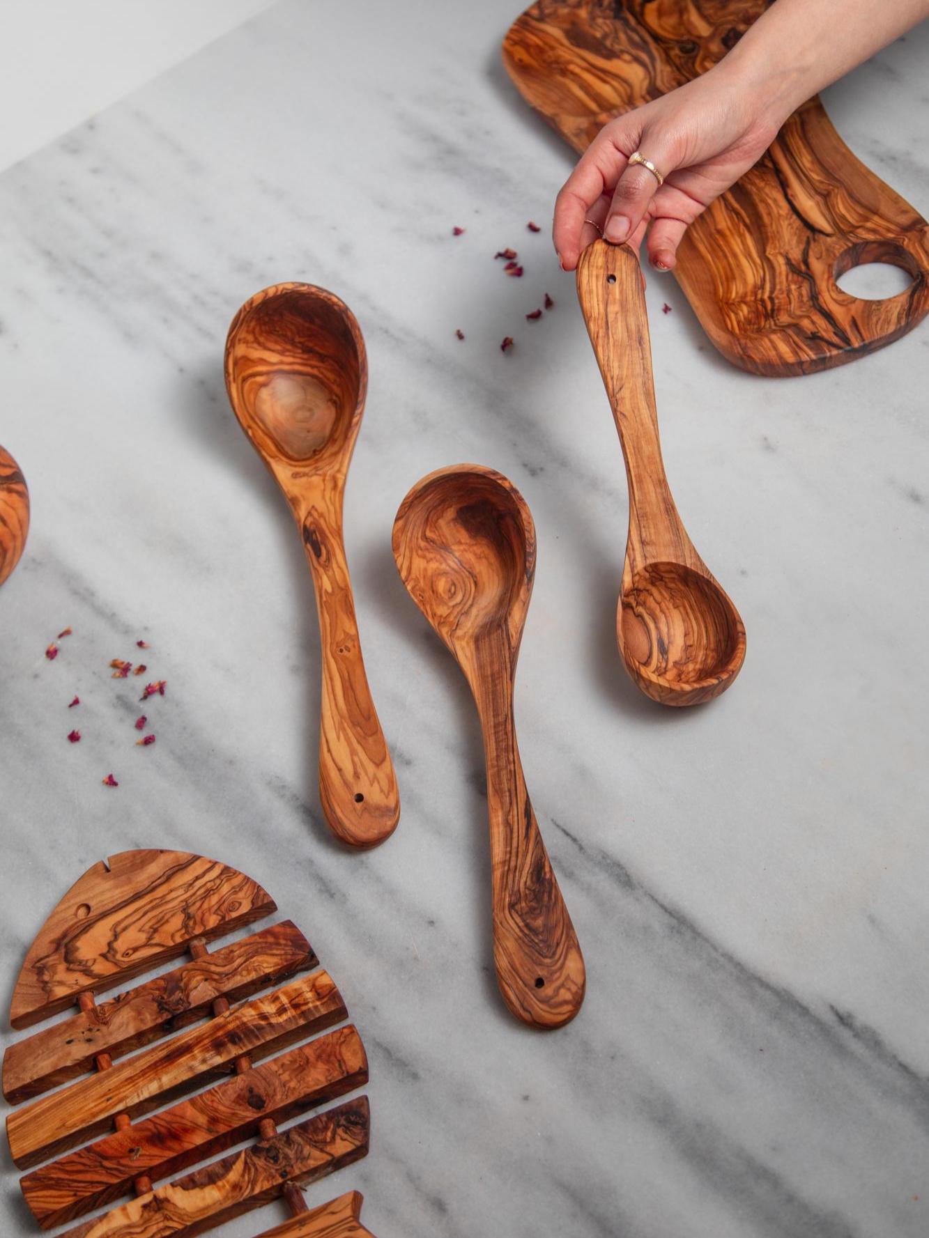 Handmade Olive Wood ladle - Rustic Cooking ladle - Natural Kitchen Utensil