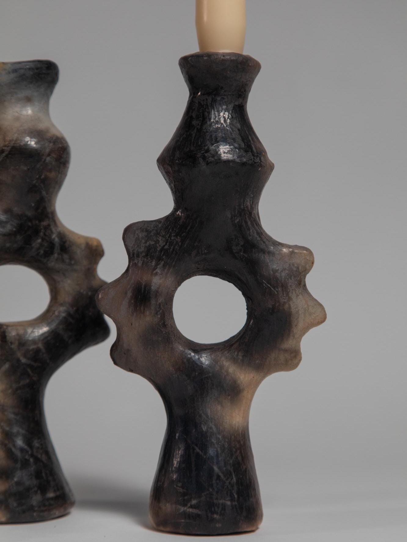 Ceramic Candle Holder – Handcarved Pottery Candelabra, Heritage Craft for Connoisseurs - Thumbnail 5