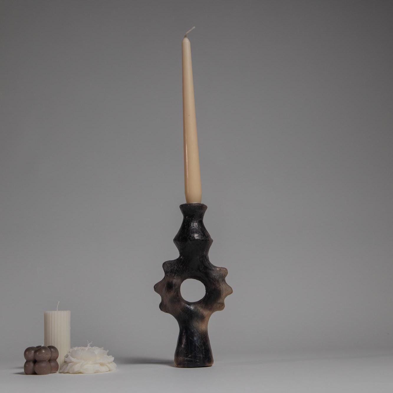 Ceramic Candle Holder – Handcarved Pottery Candelabra, Heritage Craft for Connoisseurs - Thumbnail 4