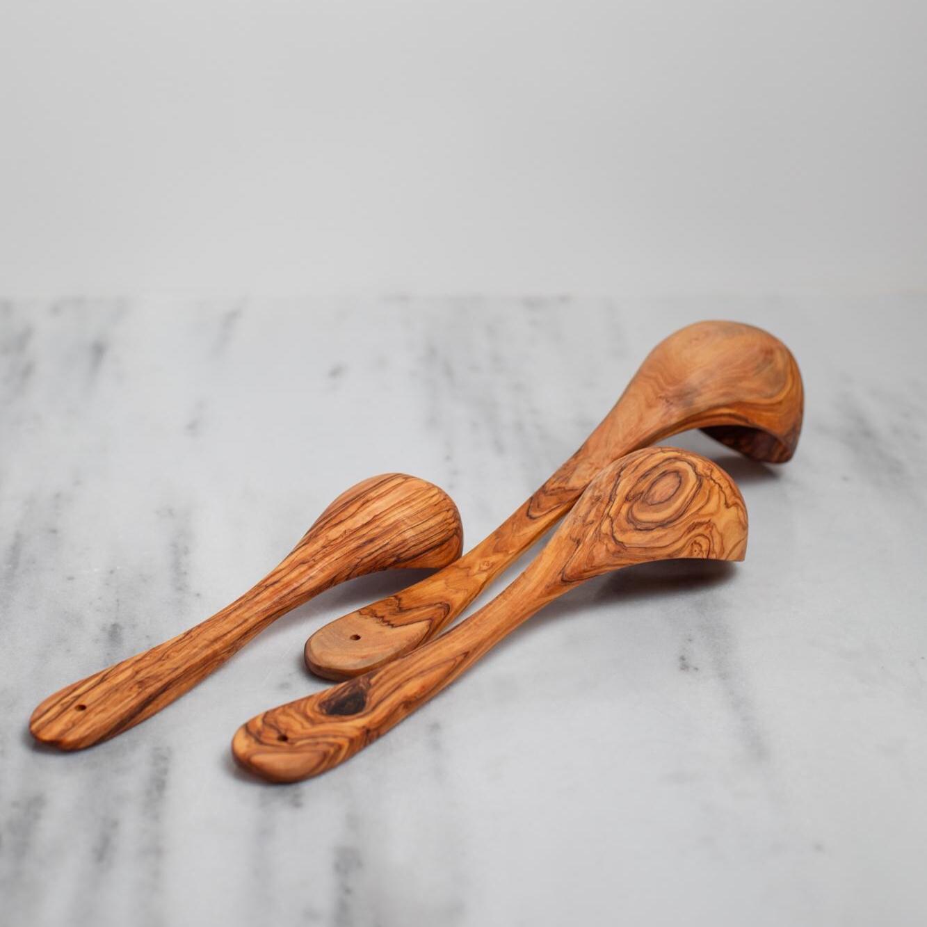 Handmade Olive Wood ladle - Rustic Cooking ladle - Natural Kitchen Utensil - Thumbnail 4