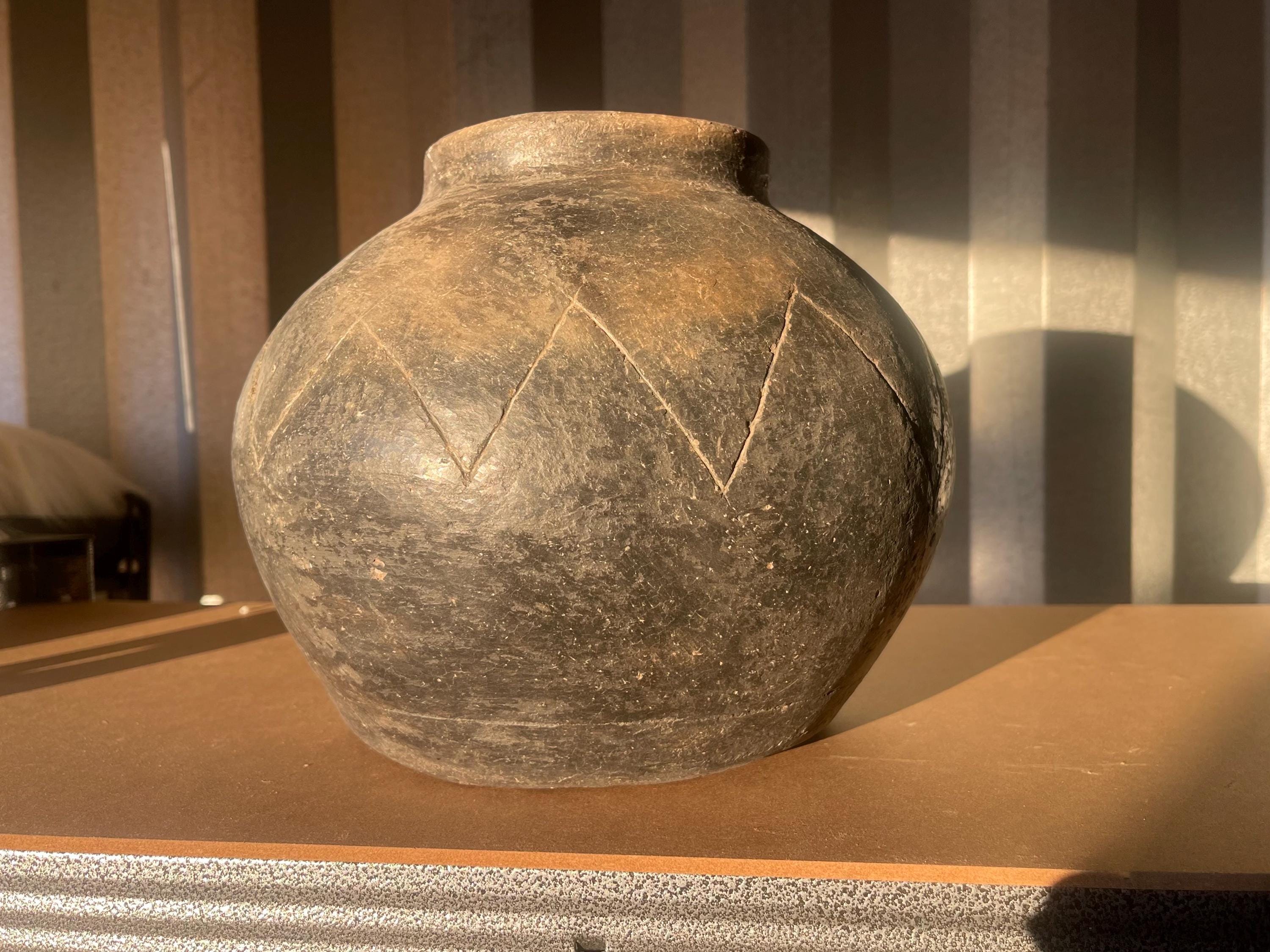 Authentic Berber Terracotta Urn | Wabi-Sabi Ritual Jar | Primitive North African Handled Amphora | Ethnic Mediterranean Vase Collection - Thumbnail 5