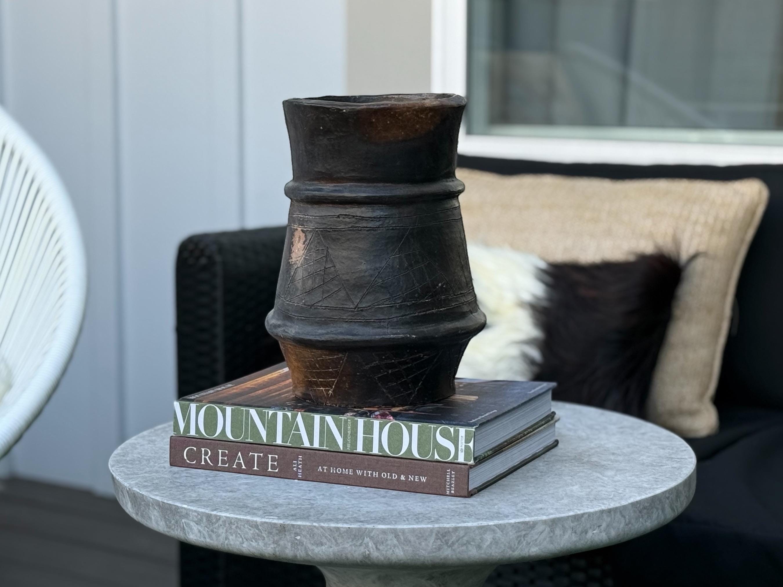 Authentic Berber Terracotta Vases | Premium Wabi-Sabi Handled Jug Pitcher | Large Rustic North African Amphora Statement Piece - Thumbnail 7