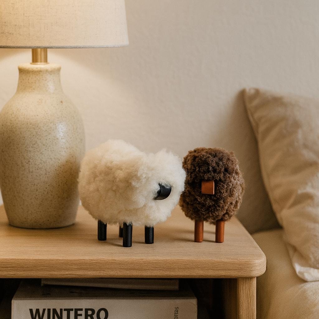 thanksgiving hosting gift – Handmade Sheep Figurine - Thumbnail 6