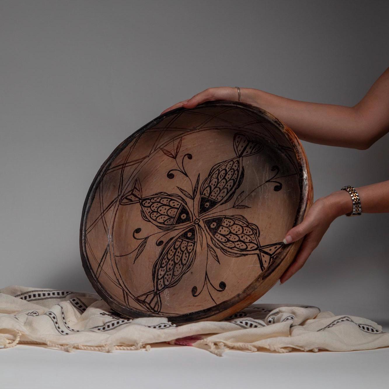 Handmade Pottery Bowl – Large Rustic Ceramic Centerpiece, Artisan Fruit Bowl, Boho Home Decor - Thumbnail 5