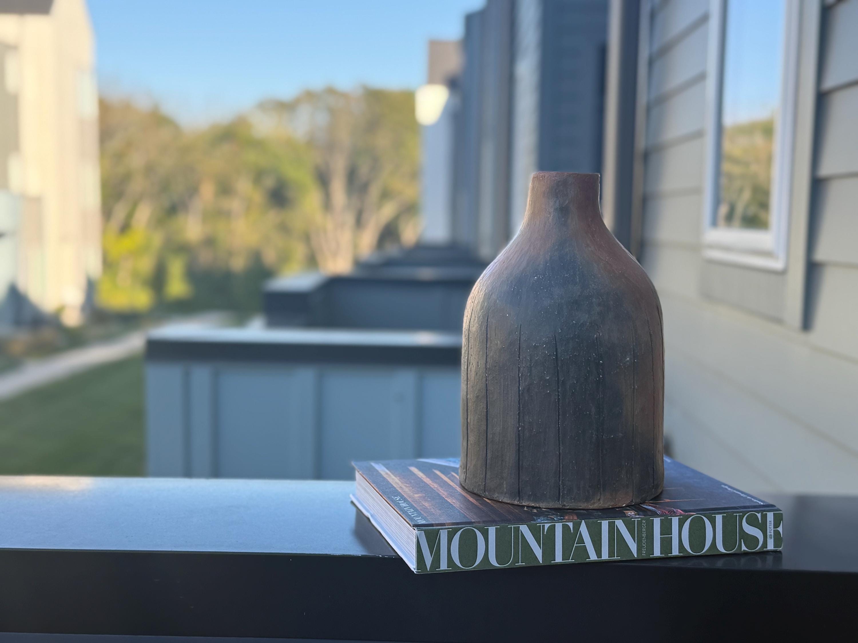 Handmade Terracotta Clay Jug: Tunisian Berber Pottery Vase - Thumbnail 4