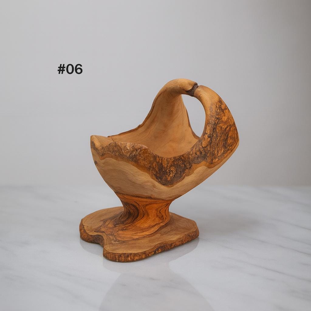 thanksgiving hosting gift – Handcrafted Olive Wood Decorative Bowl - Thumbnail 7