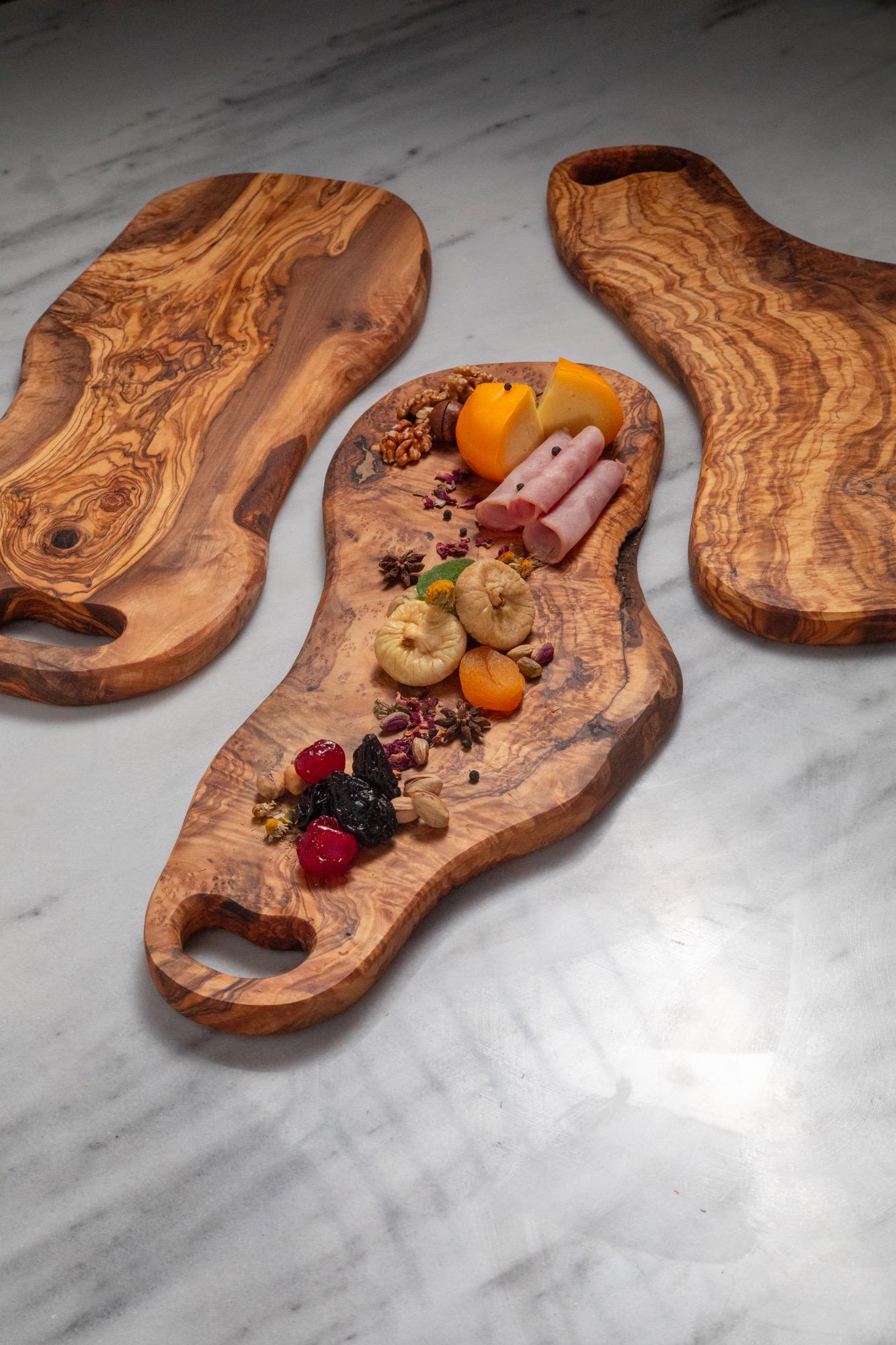 Charcuterie Board | Olive Wood Rustic Board | Unique Serving Board | Wild Cut Charcuterie Board | Premium Olive Wood Mediterranean - Thumbnail 3