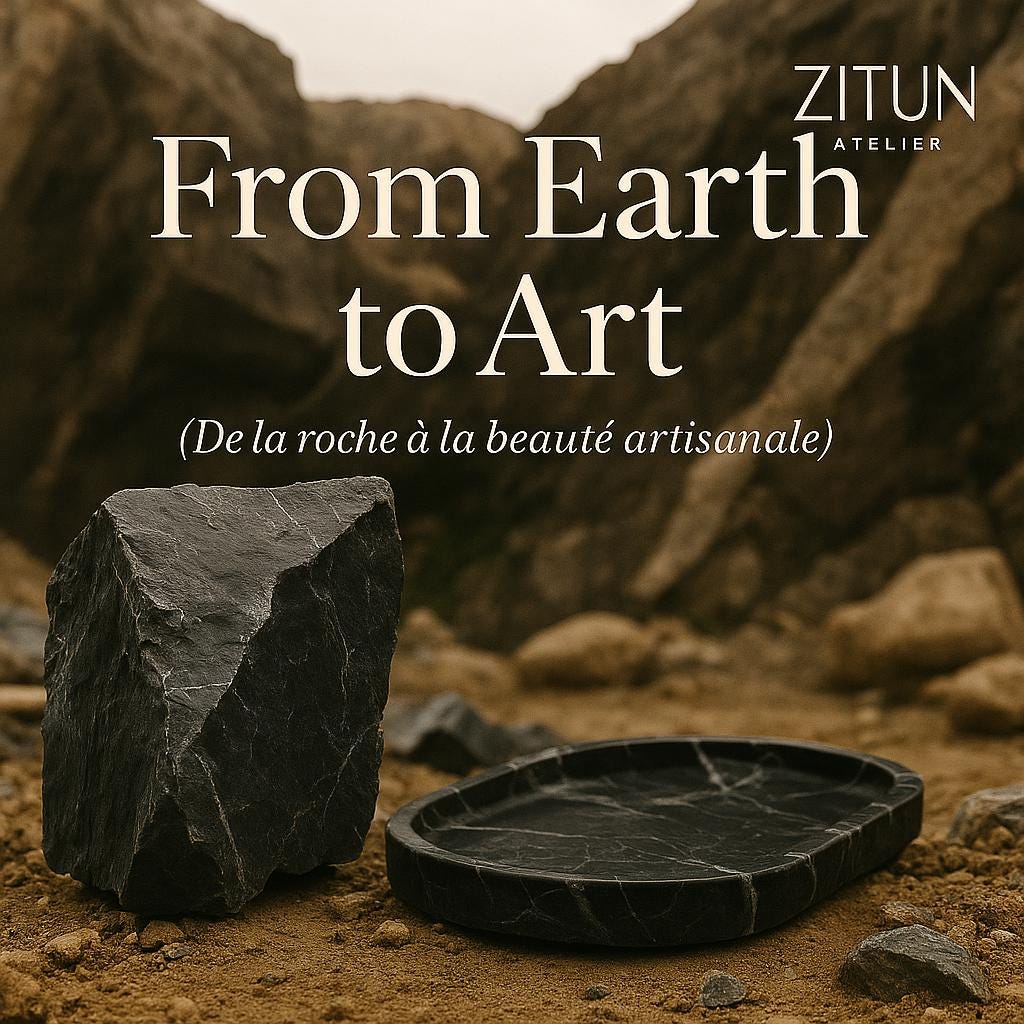 Black Marble Tray – Handmade Natural Stone Vanity and Bathroom Organizer - Thumbnail 2