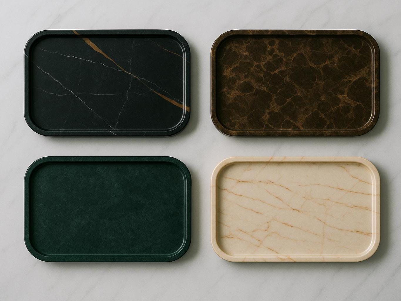 Handmade Marble Vanity Tray, Natural Stone Organizer