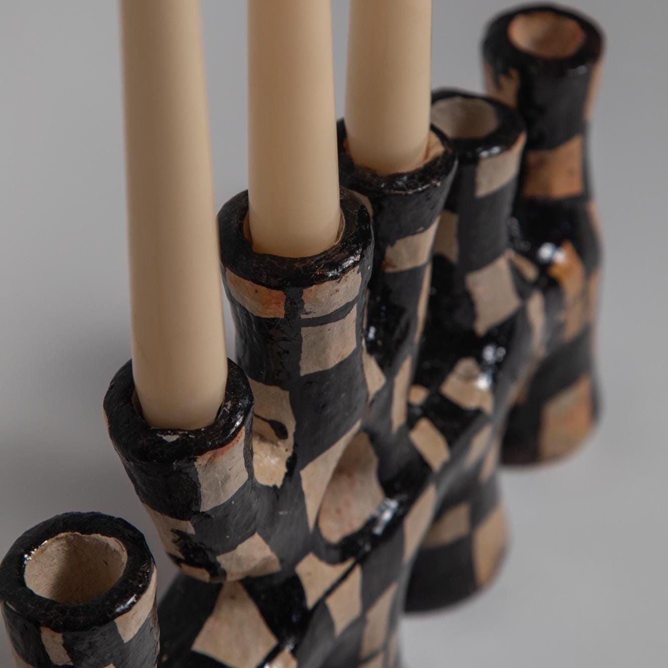 Artisan Pottery Candelabra – Handcrafted Clay Candle Holder of Timeless Heritage - Thumbnail 6