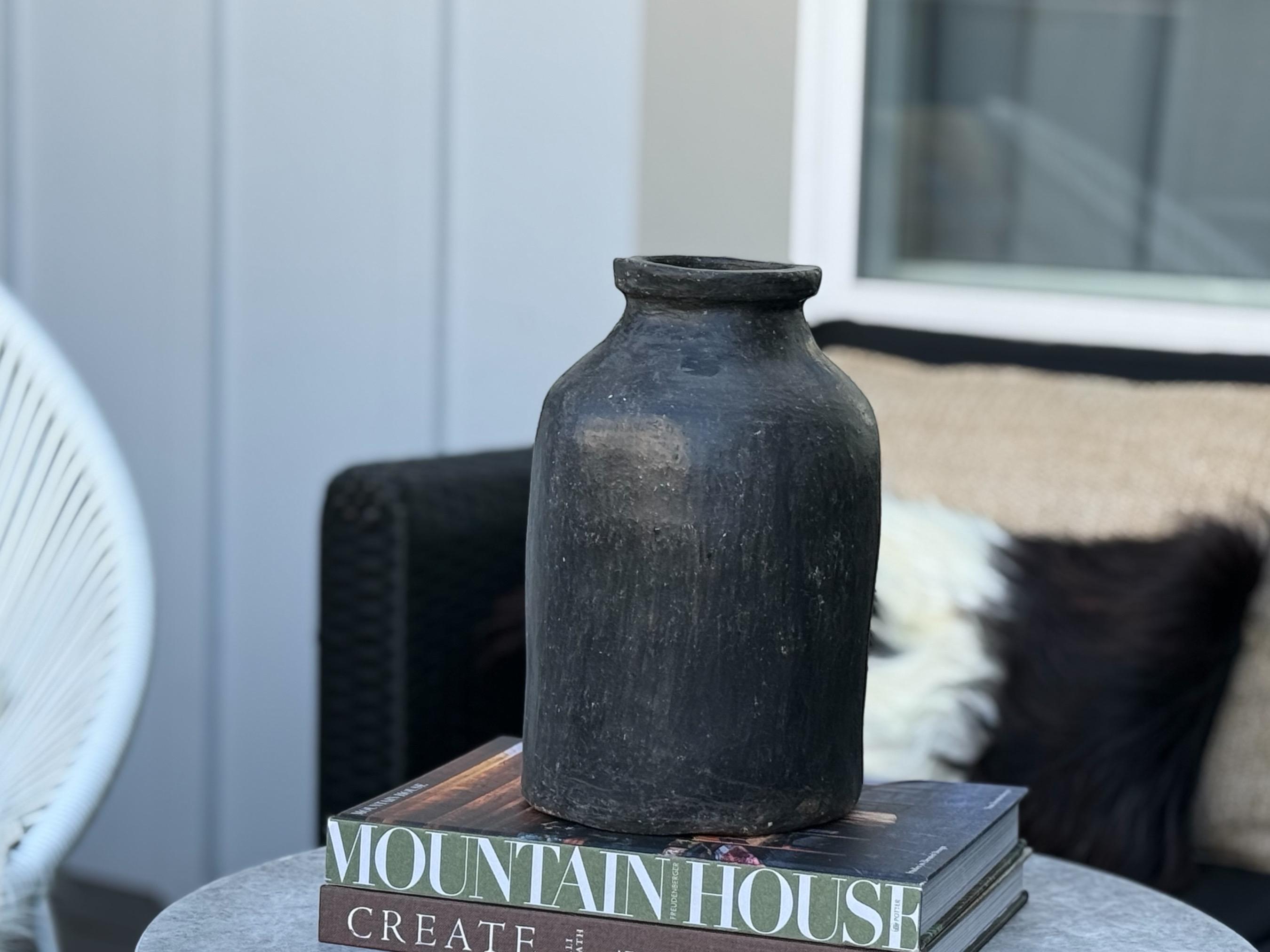 Authentic Berber Terracotta Vases | Premium Wabi-Sabi Handled Jug Pitcher | Large Rustic North African Amphora Statement Piece - Thumbnail 6