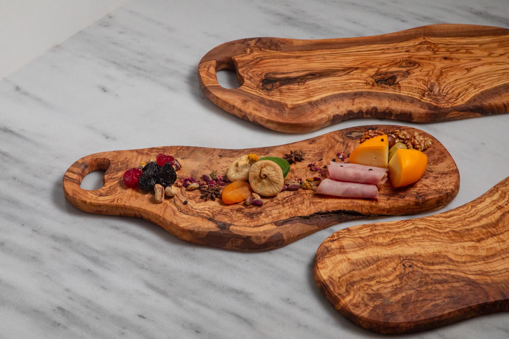 Charcuterie Board | Olive Wood Rustic Board | Unique Serving Board | Wild Cut Charcuterie Board | Premium Olive Wood Mediterranean - Thumbnail 4