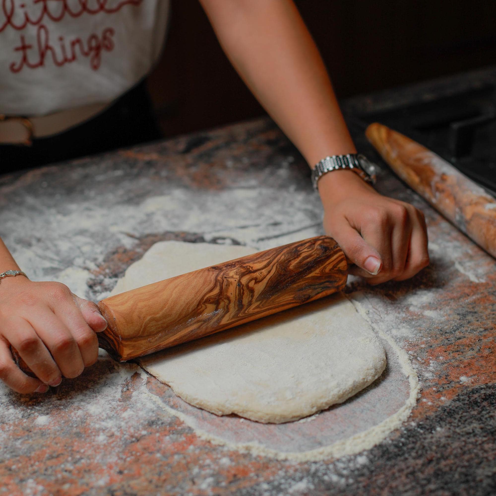 Handmade Wooden Rolling Pin | Smooth Hardwood Dough Roller | Baking Tool for Pastry, Pie Crusts, Cookies | Gift for Bakers - Thumbnail 5