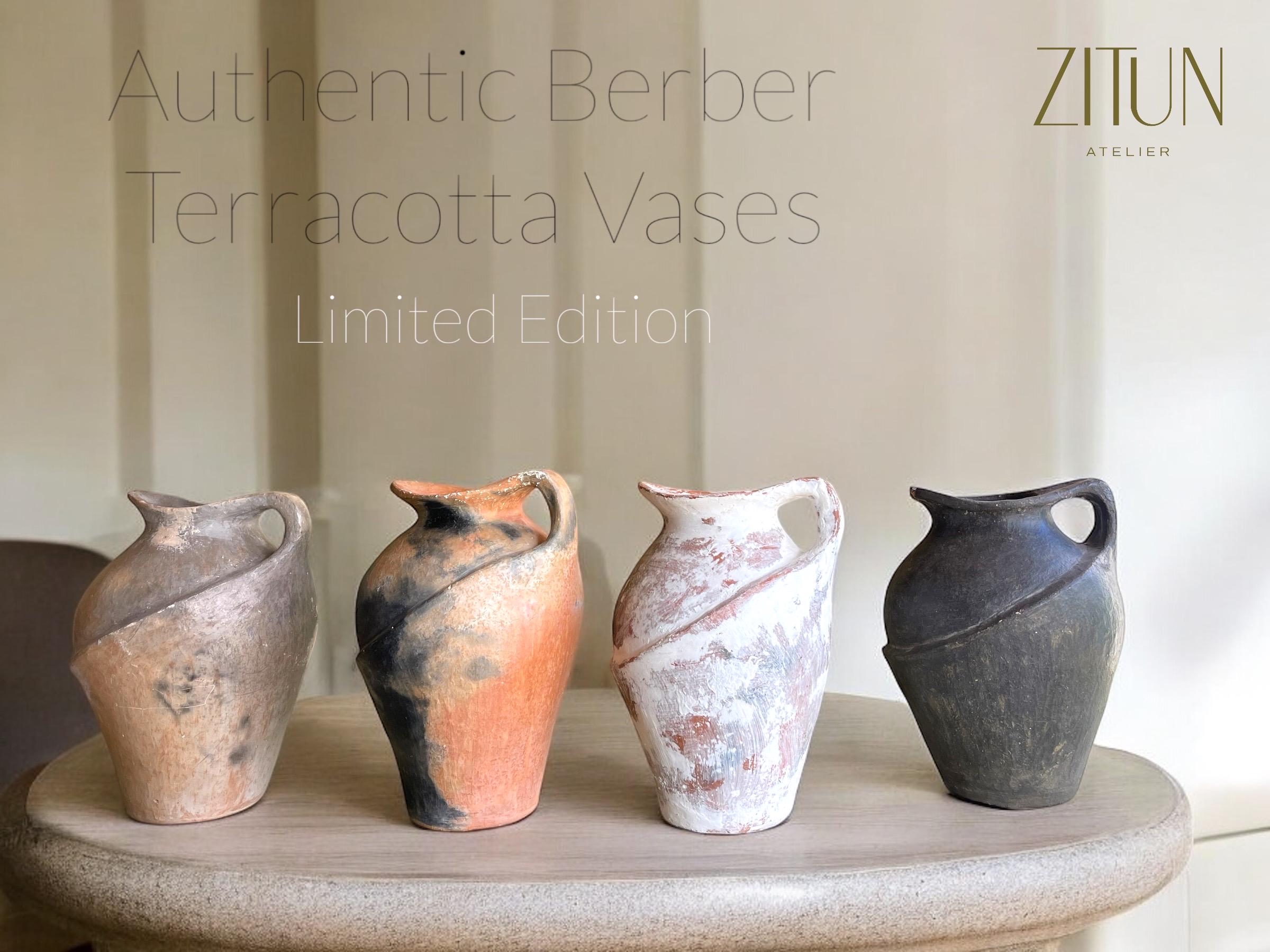 Handmade Terracotta Clay Jug: Tunisian Berber Pottery Vase - Thumbnail 6