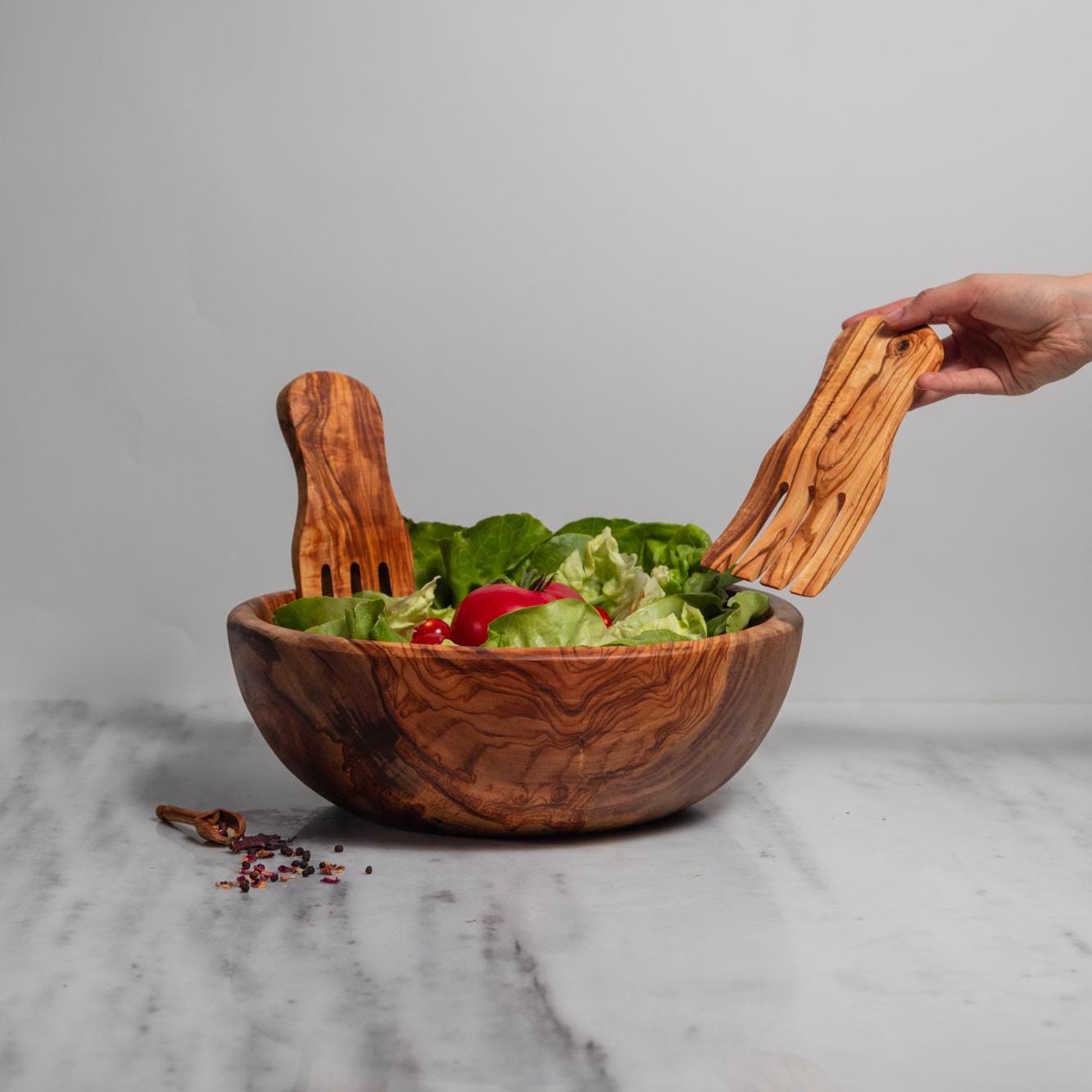 Handmade Olive Wood Bowl – Rustic Natural Bowl – Woodcraft – Salad Snack Dish – Eco-Friendly Kitchen Decor – Gift for Foodies - Thumbnail 6