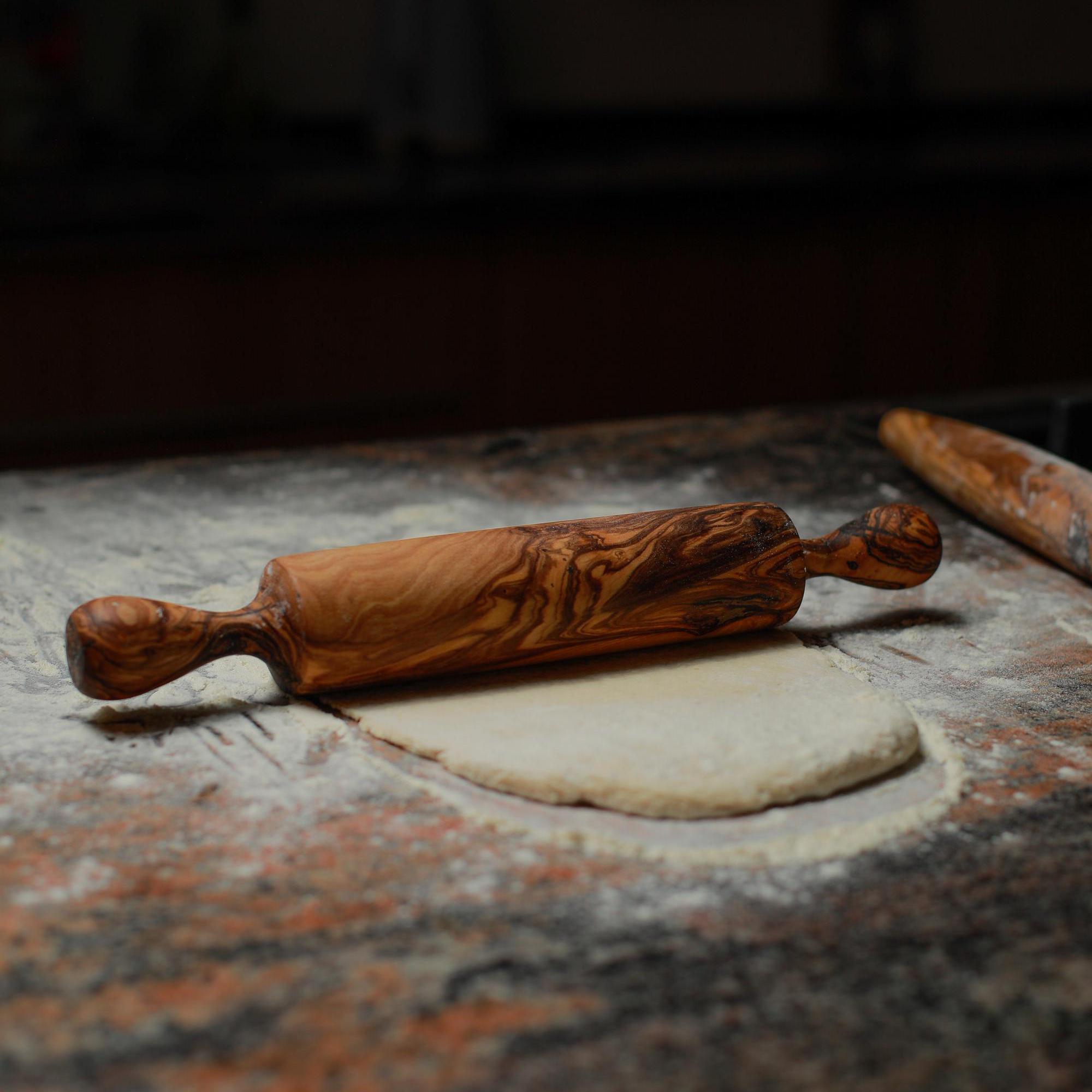 Handmade Wooden Rolling Pin | Smooth Hardwood Dough Roller | Baking Tool for Pastry, Pie Crusts, Cookies | Gift for Bakers - Thumbnail 4