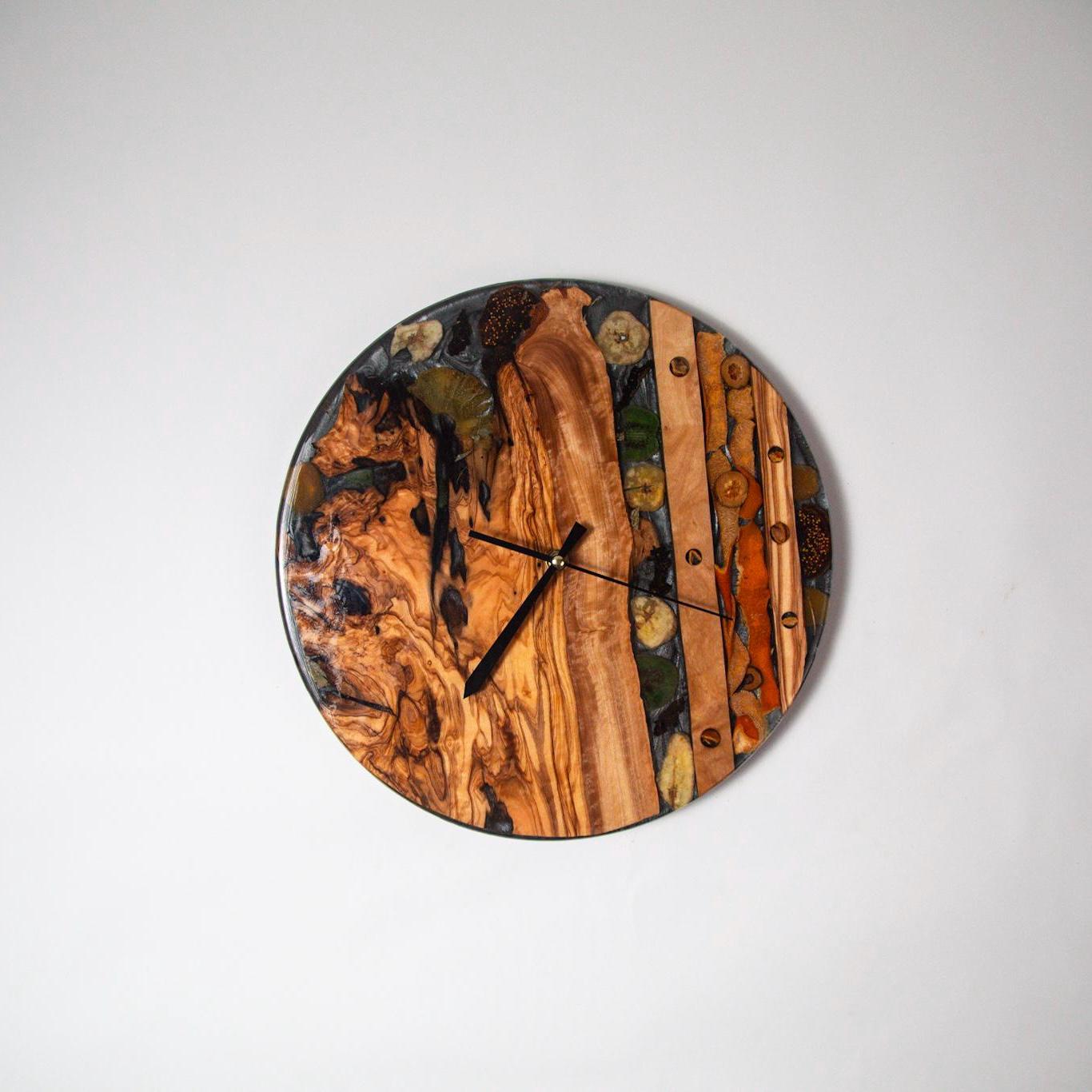 Acrylic Wall Clock – Koa Wood Grain & Epoxy – Handmade Modern Clock – Minimalist Natural Wall Art – Silent Non-Ticking Decor - Thumbnail 5