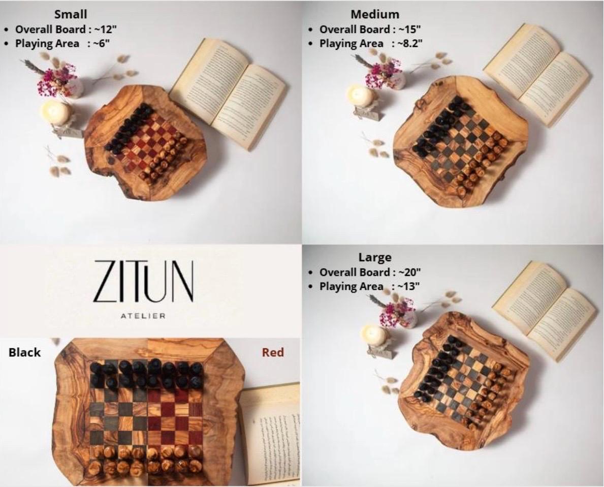 Handcrafted Olive Wood Chess Set: Artisan Board Game - Thumbnail 2