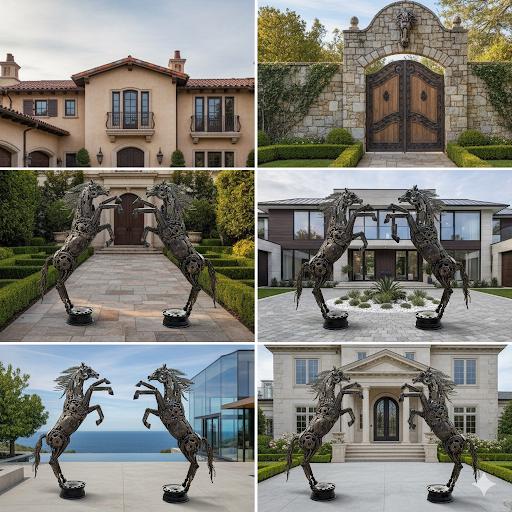 Handmade Recycled Metal Horse Sculpture: Industrial Equestrian Art - Thumbnail 6