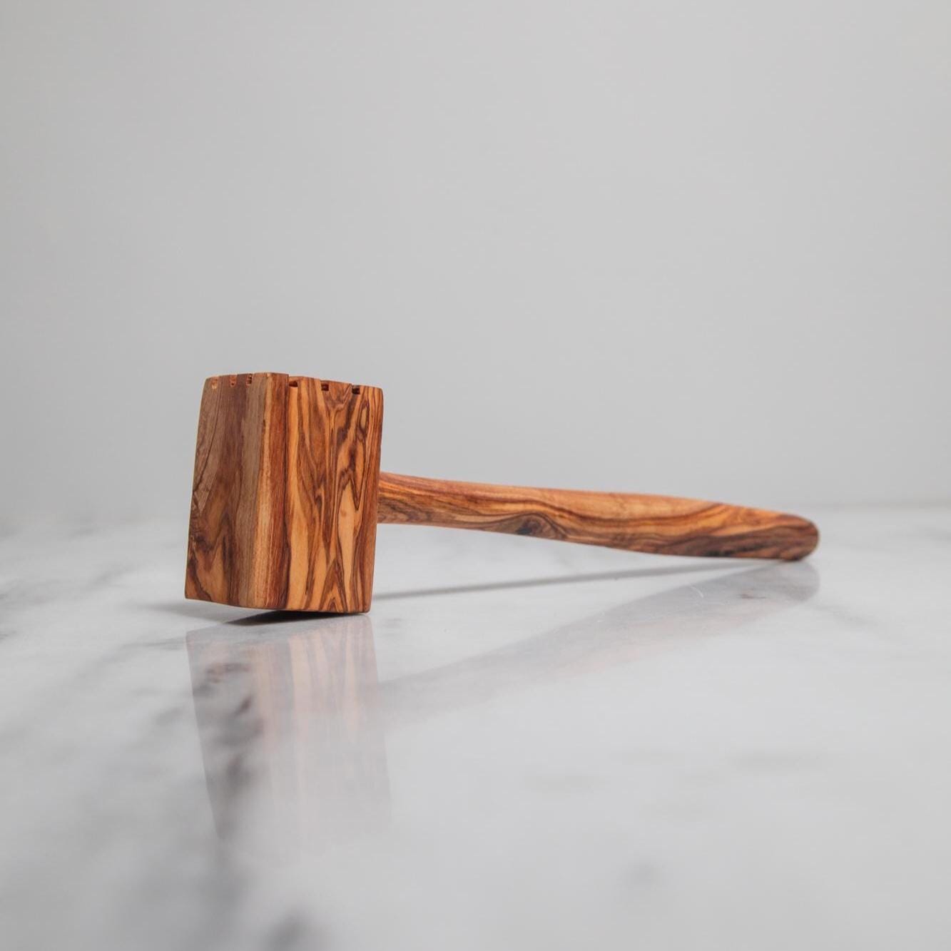 Handmade Olive Wood Meat Tenderizer – Rustic Wooden Meat Hammer – Kitchen Tool – Natural Heavy Duty Mallet – BBQ Gift for Him - Thumbnail 5