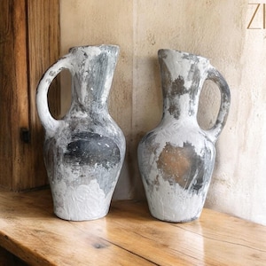 Terracotta Clay Jug | Handmade Pottery Vase| Berber Pottery Heritage | Unique Earthtones Vases | Rustic Pichet | Traditional Pottery