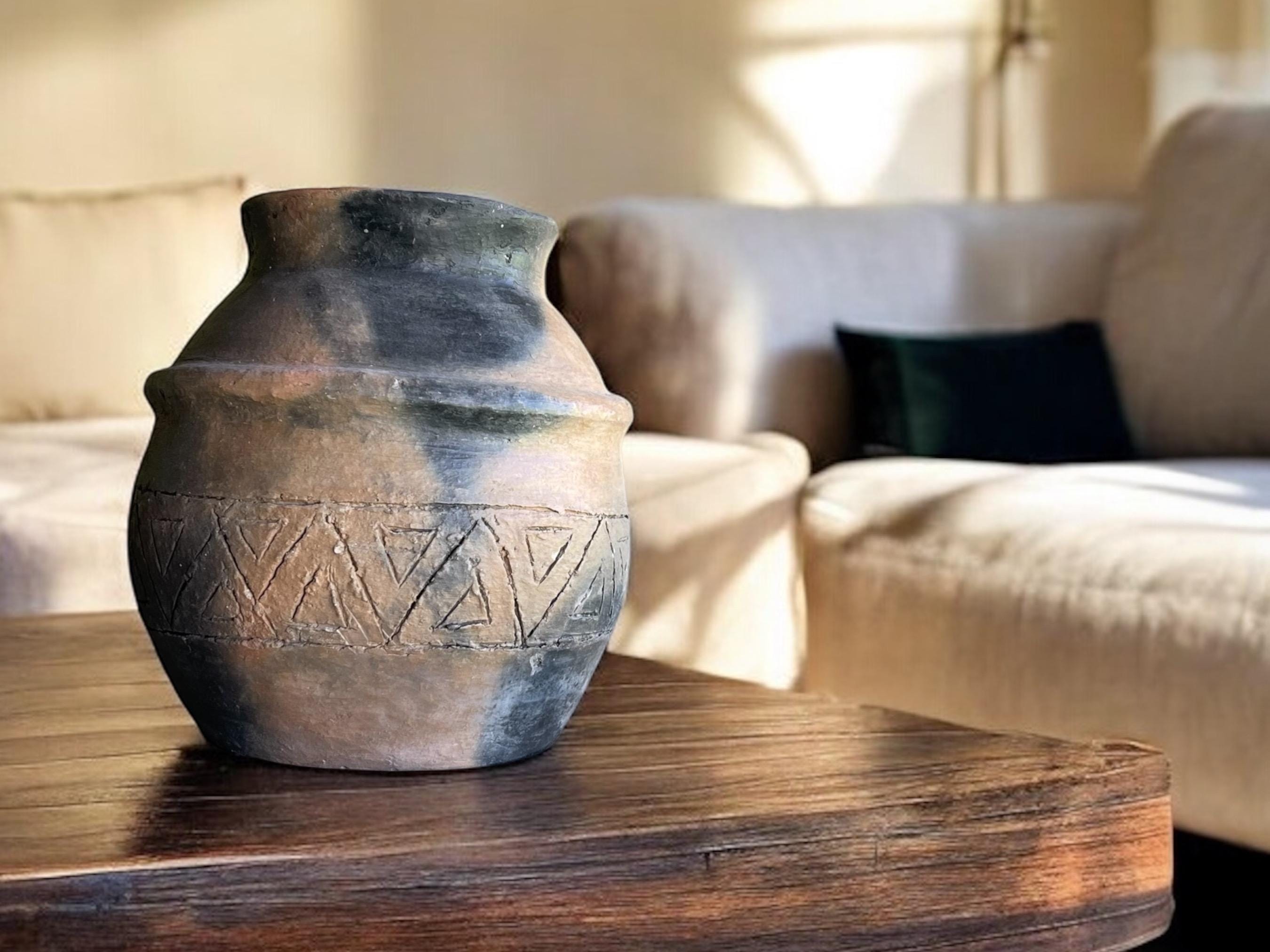 Terracotta Pottery Vase | Handmade Authentic Berber Vase | Pottery Home Deocor | Earthenware | Unique Pottery Decor | Ancient Fire Technique - Thumbnail 6