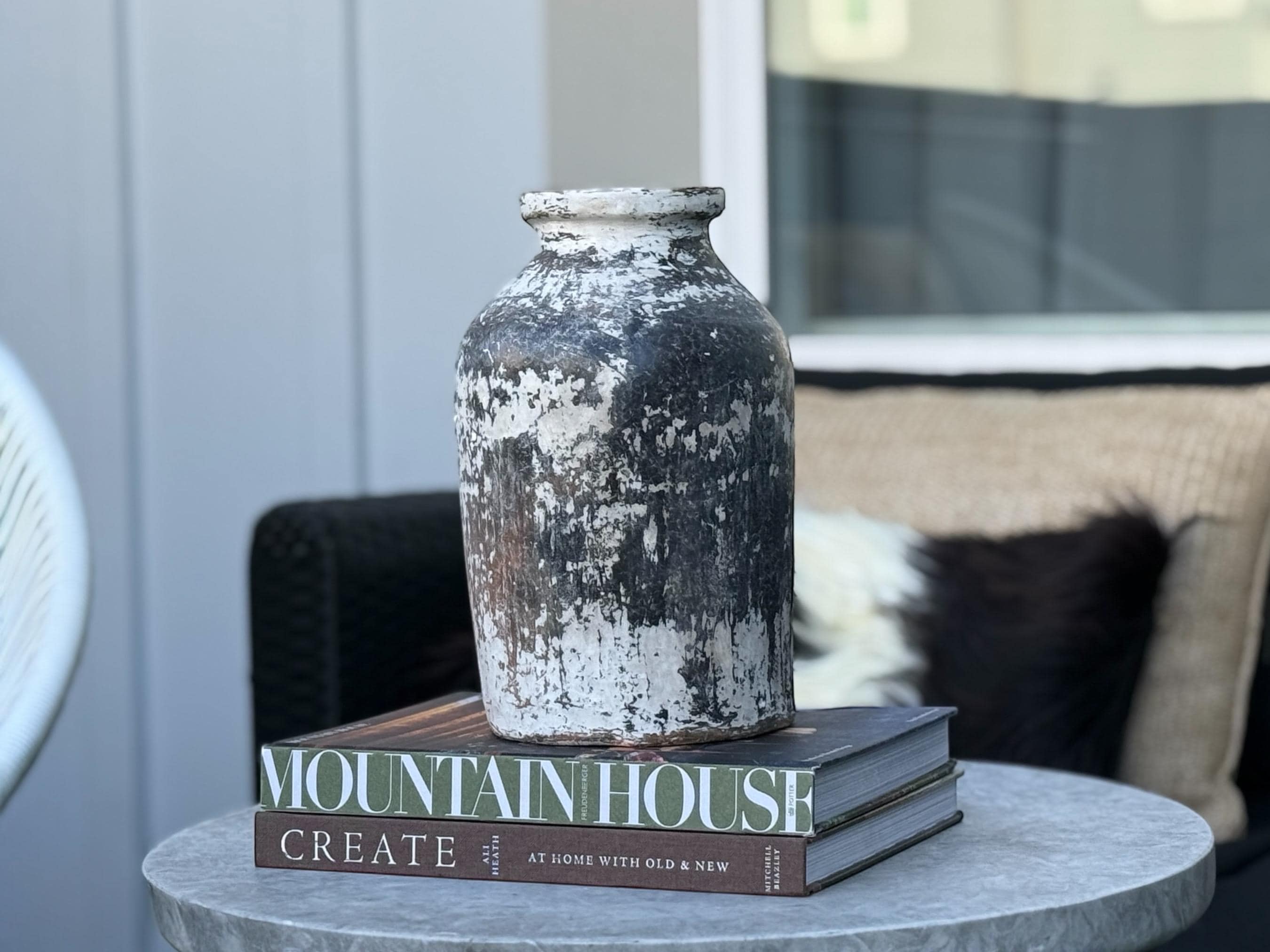 Authentic Berber Terracotta Vases | Premium Wabi-Sabi Handled Jug Pitcher | Large Rustic North African Amphora Statement Piece - Thumbnail 3