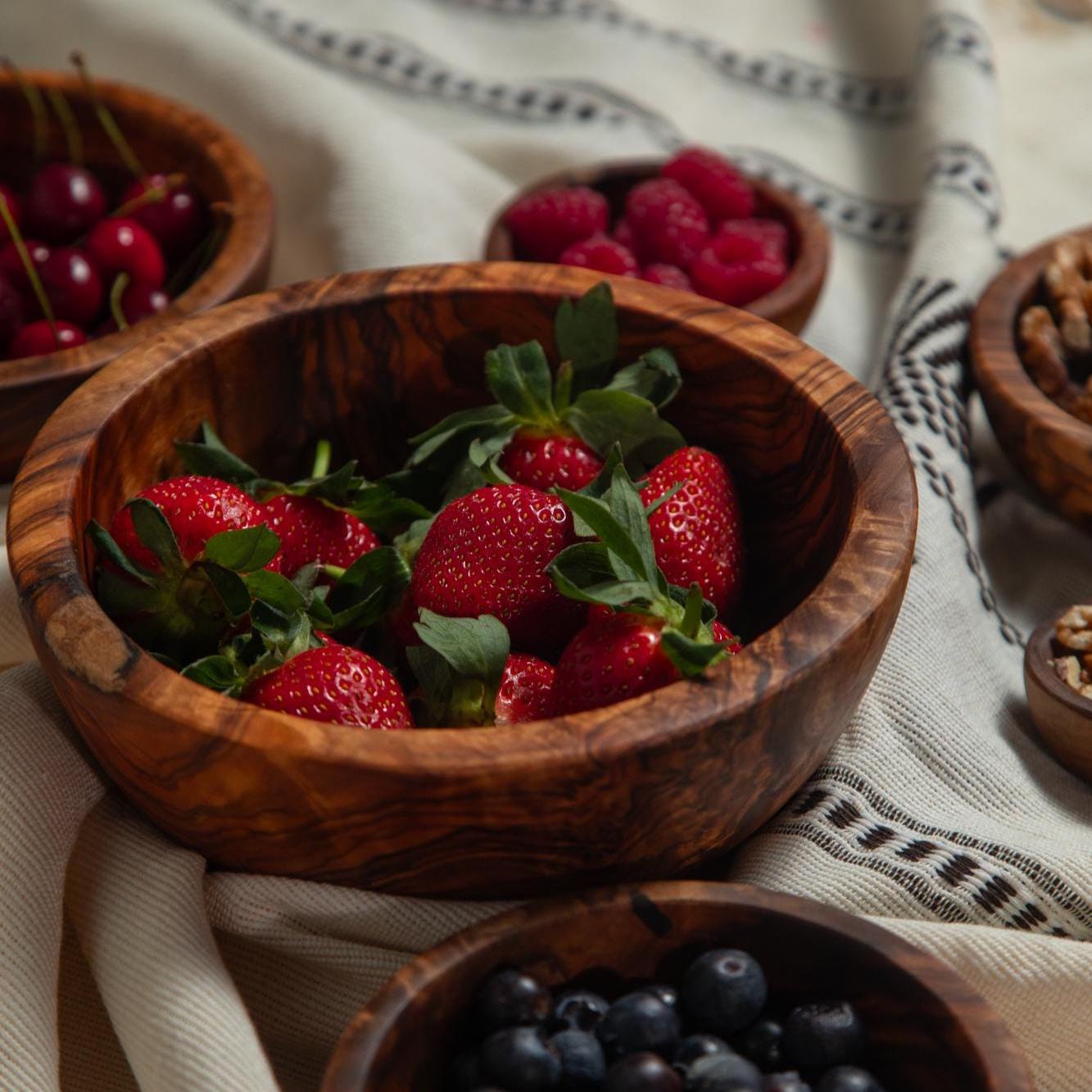 Olive Wood Bowl – Handcarved Artisan Piece for Table and Home - Thumbnail 5