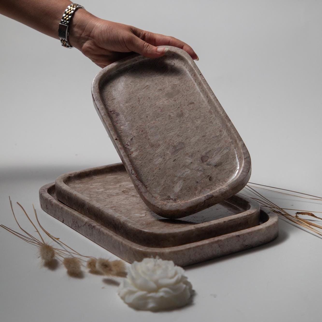 Beige Pink Marble Tray